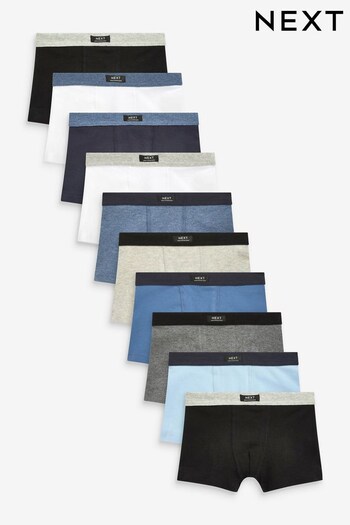 Blue Soft Waistband Trunks 10 Pack (2-16yrs) (D46926) | £27 - £32
