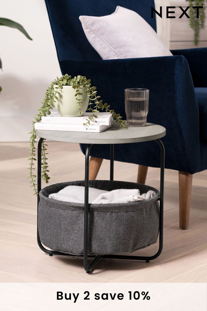 Black side outlet table next