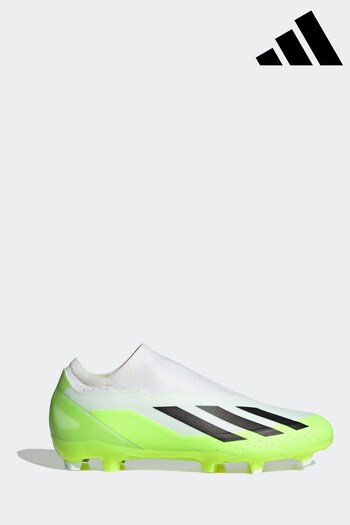 adidas White/Black Adult X Crazyfast.3 Laceless Firm Ground Boots (D47105) | £85