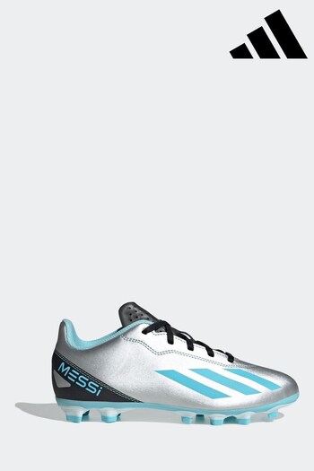 adidas Silver Kids X Crazyfast Messi.4 Flexible Ground Boots navy (D47123) | £35