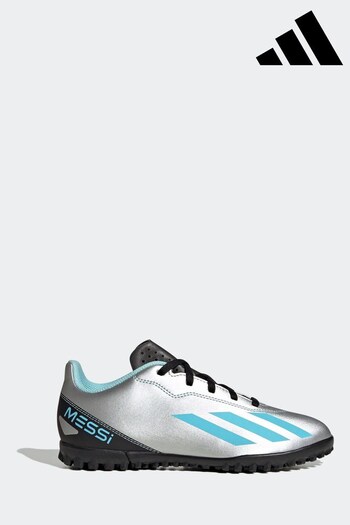 adidas Silver Kids X Crazyfast Messi.4 Turf Fur Boots (D47124) | £40