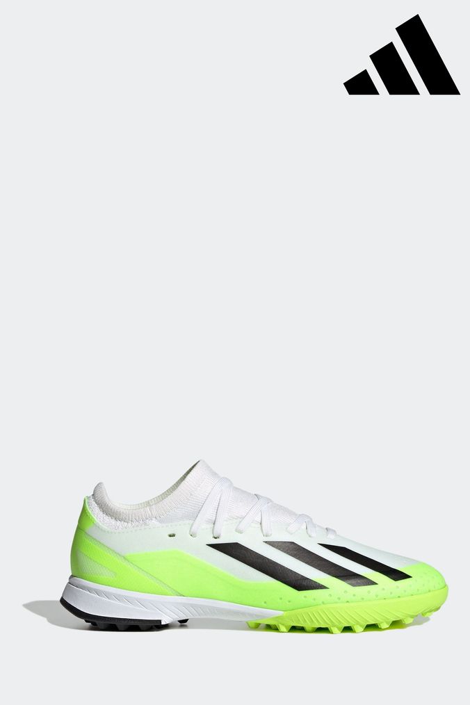 adidas White/Black Kids X Crazyfast.3 Turf how Boots (D47138) | £50