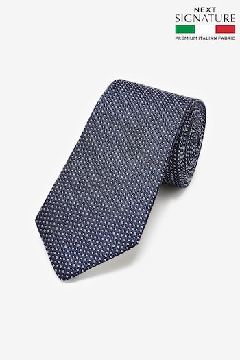 Blue Navy Pattern Signature Made In Italy Tie (D47154) | £30