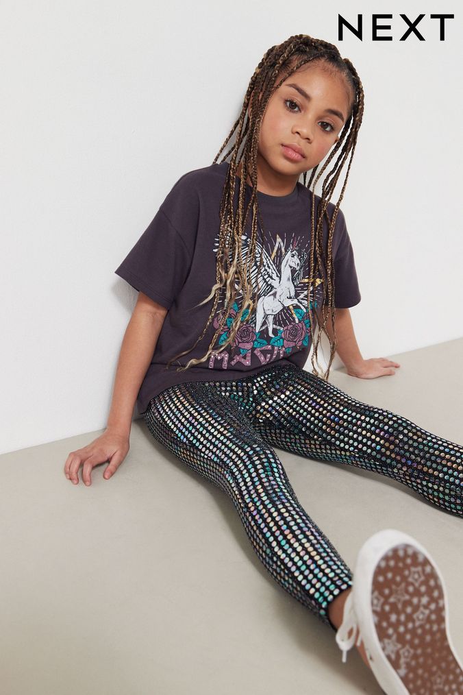 Buy Girls Silver Partywear Leggings Online Next UK
