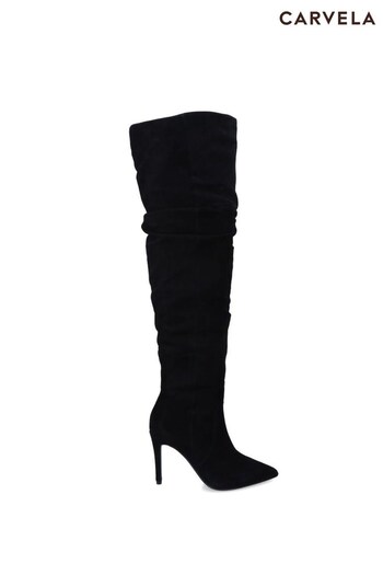Carvela Spicy Slouch Black Boots shoe-care (D47325) | £249