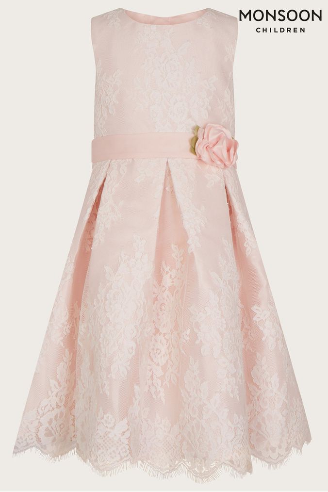 Monsoon valeria lace dress pink hotsell