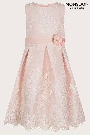 Monsoon Pink Lola Lace Dress (D47381) | £60 - £70