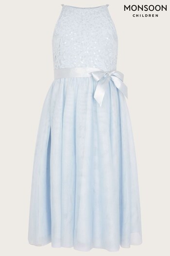 Monsoon Blue Lacey Sequin Truth Dress (D47383) | £50