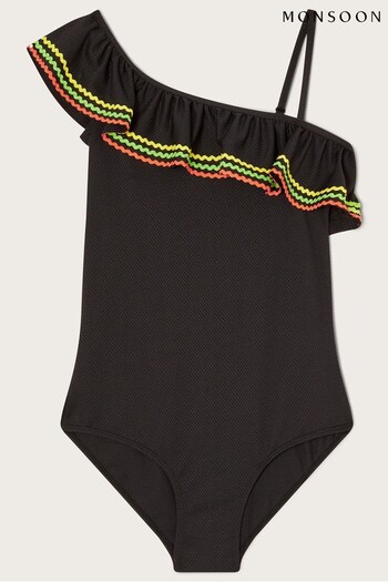 Monsoon Ricrac Textured One-Shoulder Swimsuit (D47415) | £22 - £24