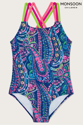 Monsoon Blue Paisley Print Swimsuit (D47419) | £18 - £22