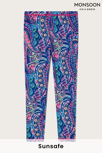 Monsoon Blue Paisley Print Sunsafe Leggings With UPF50+ Protection (D47420) | £19 - £23