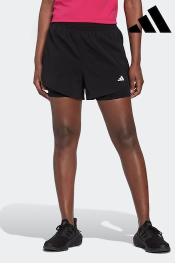 adidas Black Aeroready Minimal 2-in-1 Shorts (D47486) | £33