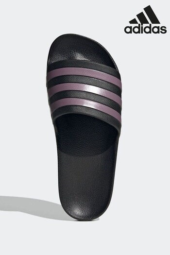 adidas Black Sportswear Swim Adilette Aqua Slides (D47529) | £20