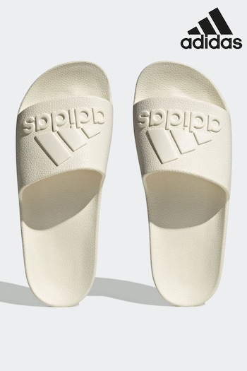 adidas White Sportswear Adilette Aqua Swim Slides (D47535) | £20