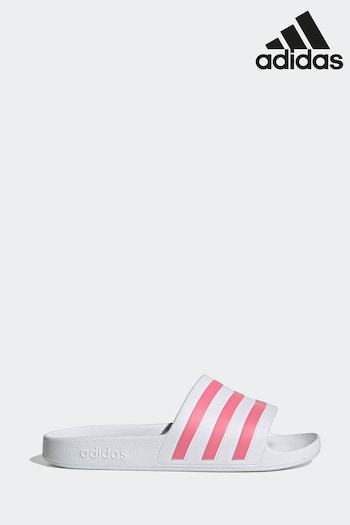 adidas White Sportswear Adilette Aqua Slides (D47550) | £20
