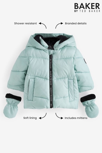 Baker by Ted Baker Shower Resistant Padded Coat With Mittens (D47734) | £52 - £55