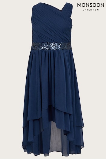 Monsoon Blue Abigail One-Shoulder Prom Dress (D47761) | £45 - £50