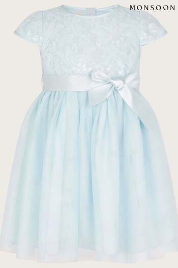 Monsoon Baby Blue Lacey Sequin Truth Dress (D47770) | £36 - £39
