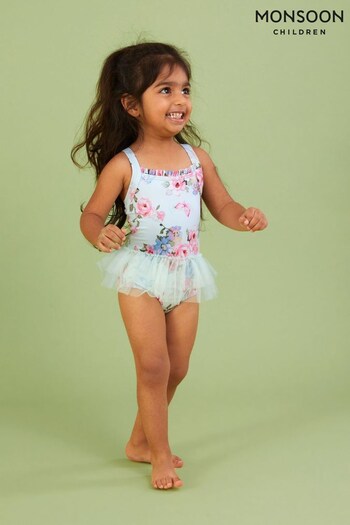 Monsoon Baby Green Posey Floral Skirt Swimsuit (D47813) | £18 - £20