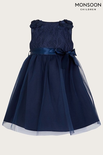 Monsoon Baby Blue Freya 3D Scuba Dress (D47821) | £45 - £50
