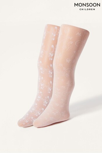 Monsoon Baby White Lace Tights Twinset (D47845) | £12