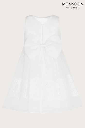 Monsoon Baby Alovette Lace Communion White Dress (D47858) | £48 - £52
