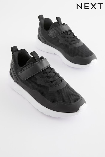 Black Standard Fit (F) Single Strap Trainers (D47907) | £26 - £33