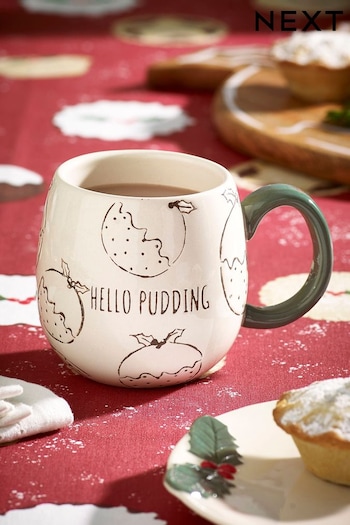Natural Christmas Pudding Mug (D48083) | £7.50
