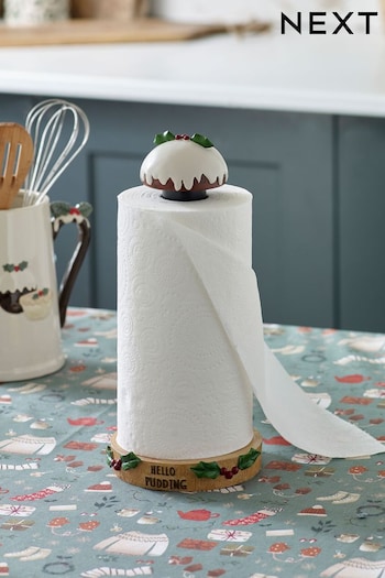 Natural Christmas Pudding Kitchen Roll Holder (D48090) | £20