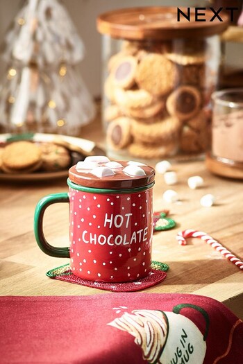 Red Hot Chocolate Lidded Mug (D48092) | £9