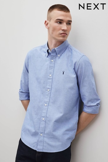 Light Blue Slim Fit Long Sleeve Oxford Shirt (D48110) | £25