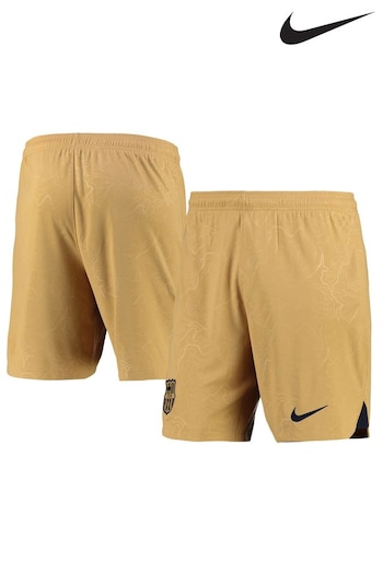 Nike Gold Barcelona Away Stadium Football Shorts 2022-23 (D48165) | £38