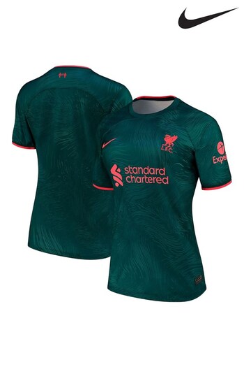 Nike Green Blank Liverpool Third Stadium Football Shirt 2022-23 Womens (D48229) | £75