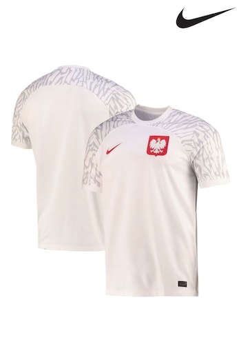 Nike White Blank Poland Home Stadium Football Shirt 2022 (D48265) | £80