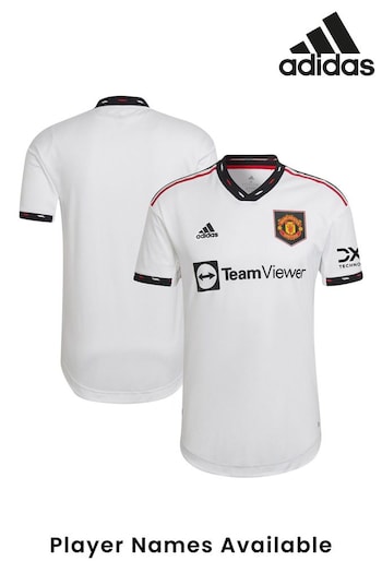 adidas White Blank Manchester United 2022-23 Away Authentic Shirt (D48281) | £100