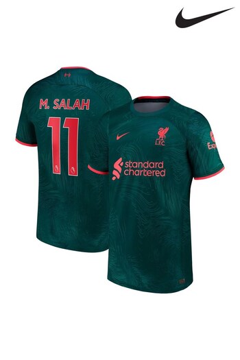 Nike Green M.Salah - 11 Liverpool FC Third Stadium Football Shirt (D48430) | £90