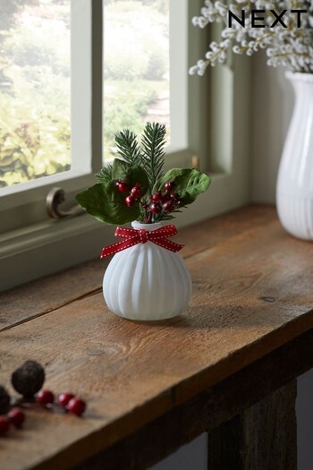 Red/White Artificial Mini Christmas Floral (D48497) | £10