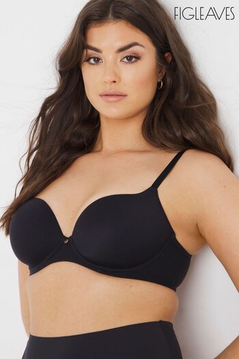 Figleaves Smoothing Sweetheart Black Full Cup Underwired T-Shirt Bra (D48554) | £28