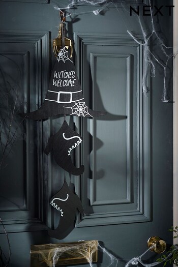 Black Halloween Witches Hat Glow in the Dark Sign (D48557) | £10