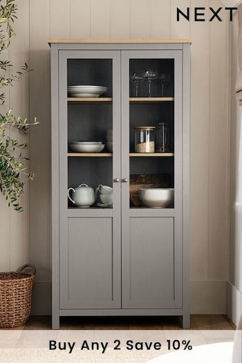 Dove Grey Malvern Oak Effect Glazed Cabinet Shelf (D48608) | £525