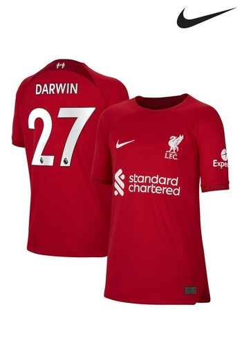 Nike Red Darwin - 27 Liverpool FC 22/23 Venus Football Shirt Kids (D48664) | £75