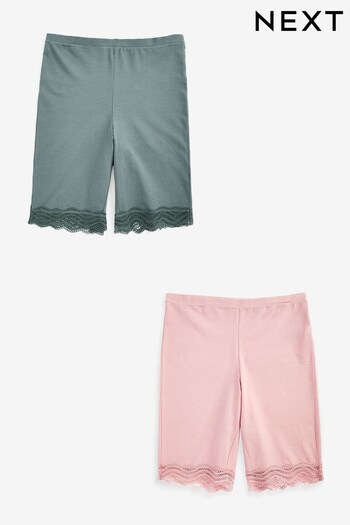 Green/Pink Cotton Blend Anti-Chafe Shorts 2 Pack (D48676) | £22