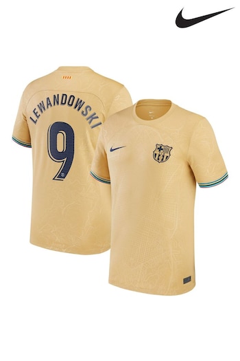 Nike Gold Lewandowski - 9 Barcelona 22/23 Away Football Shirt (D48764) | £75