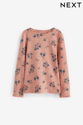 Pink Floral 1 Pack Long Sleeve Ribbed Top (3-16yrs) (D48819) | £6 - £9