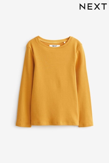 Ochre Yellow 1 Pack Long Sleeve Ribbed Top (3-16yrs) (D48821) | £5 - £8