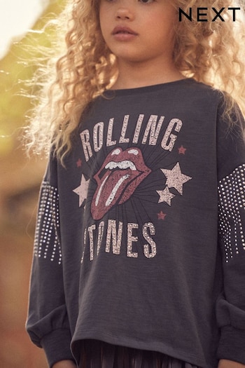 Charcoal Grey Rolling Stones Long Sleeve T-Shirt (3-16yrs) (D48870) | £15 - £20