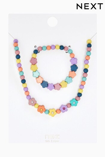 Multi Bright Flower Jewellery Set (D48871) | £8