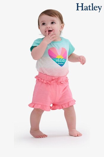 Hatley Toddler Pink Geranium Pink Ruffle Cuffed Shorts (D48941) | £5.50