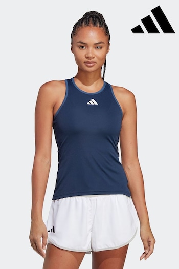 adidas butter Navy Club Tank Top (D49055) | £30