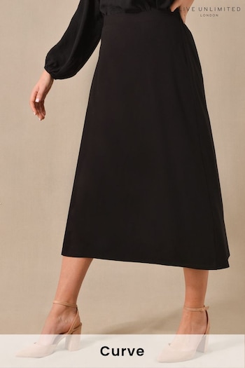 Live Unlimited Black Curve Jersey Midi Skirt (D49090) | £39
